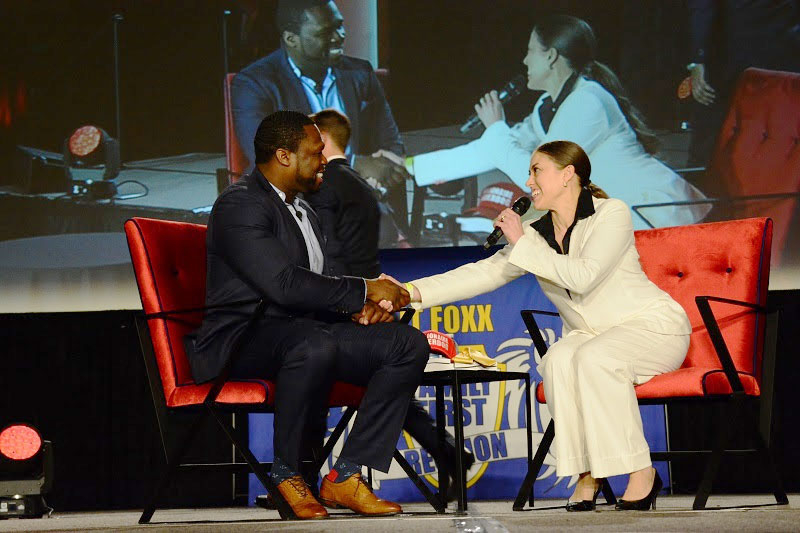 Vocal coach Christina Walker with recording artist 50 Cent
