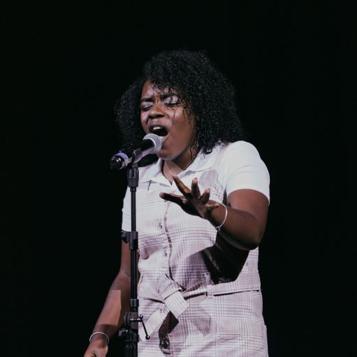 Vocal performance student, Kayla, singing