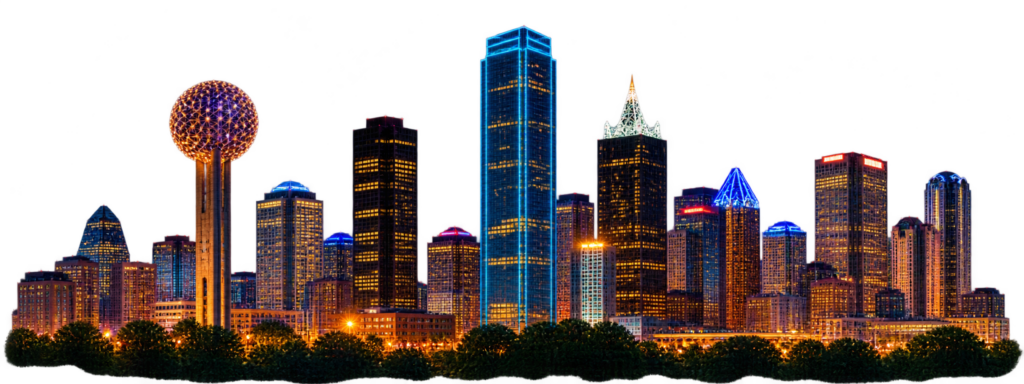 Dallas skyline at night