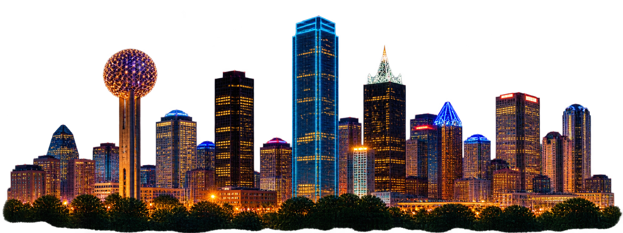 Dallas skyline at night